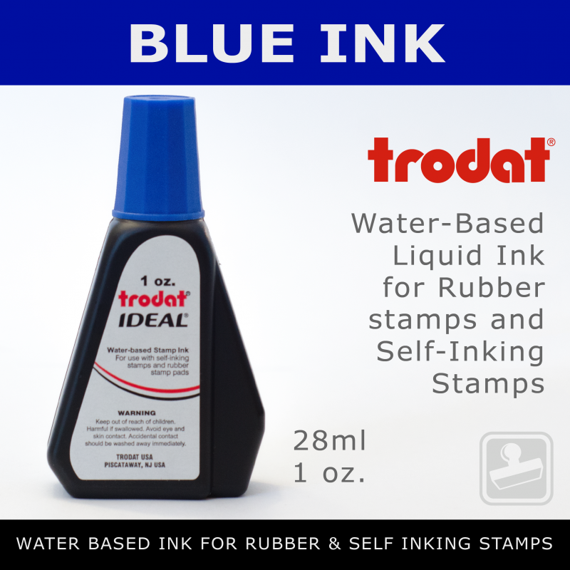 Trodat Water Based Ink for Ink Pad, Blue - Office Supplies