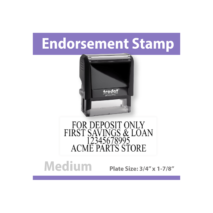 Check Endorsement Stamp - MEDIUM