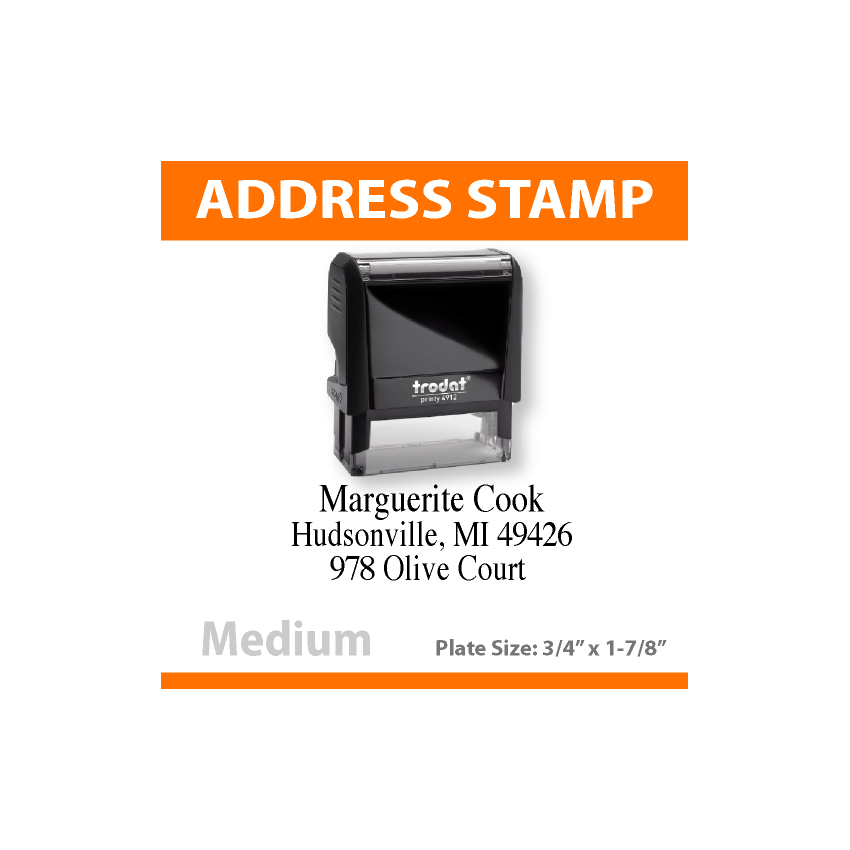 Return Address Stamp - MEDIUM Printy 4913