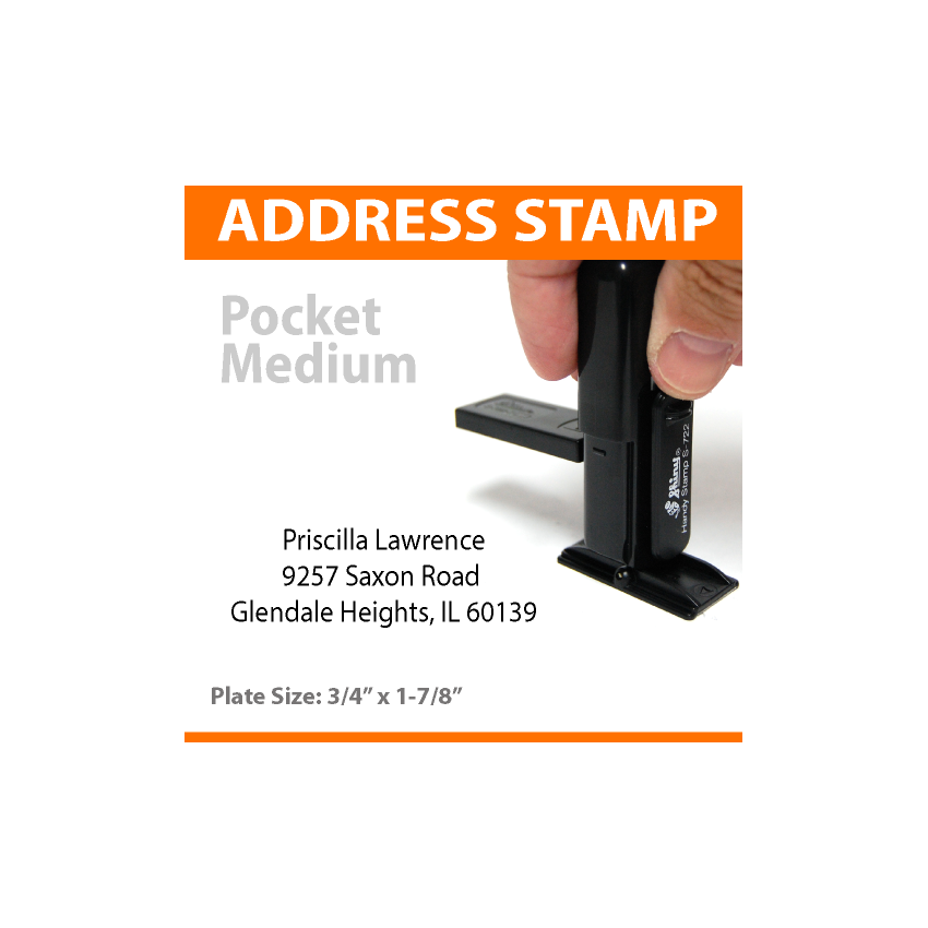 Pocket Address Stamp - MEDIUM