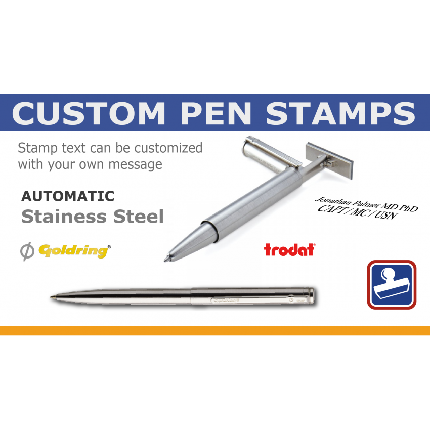 Automatic Goldring Pen Stamp Stainess Steel