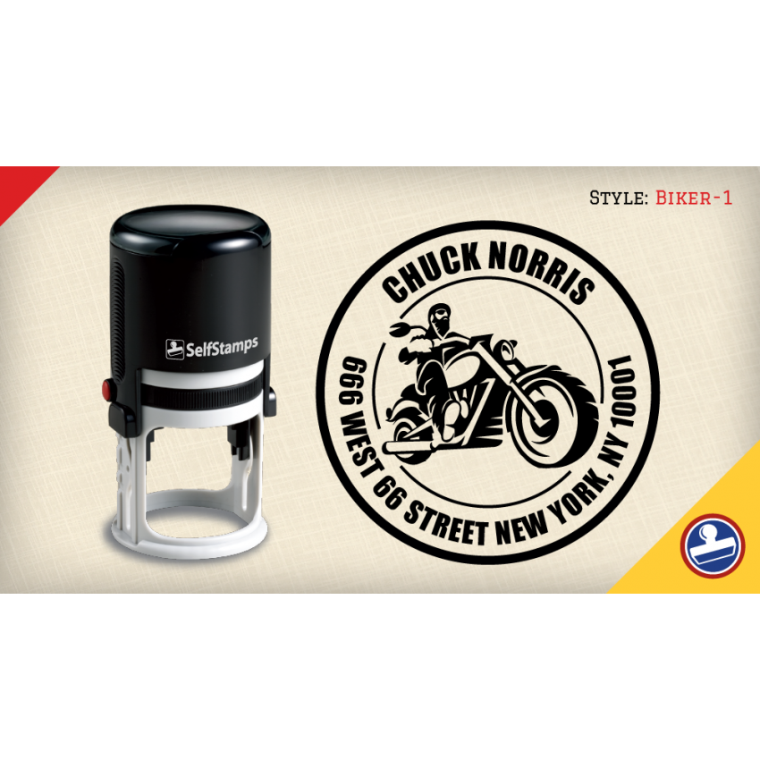 Biker-1 Return Address Stamps